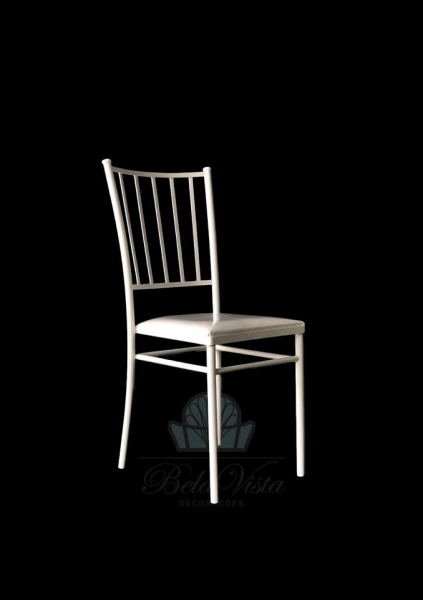 Cadeira de Ferro Empilhável Slim Imperial A Bela Vista Decorações oferece a moderna Cadeira de Ferro Empilhável Slim Tubular Branca, uma opção ideal para festas, casamentos, eventos corporativos, buffets e empresas de locação.